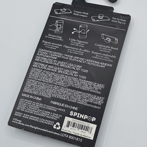 Disney The Nightmare Before Christmas Jack Skellington Spinpop Phone Grip - Picture 4 of 4